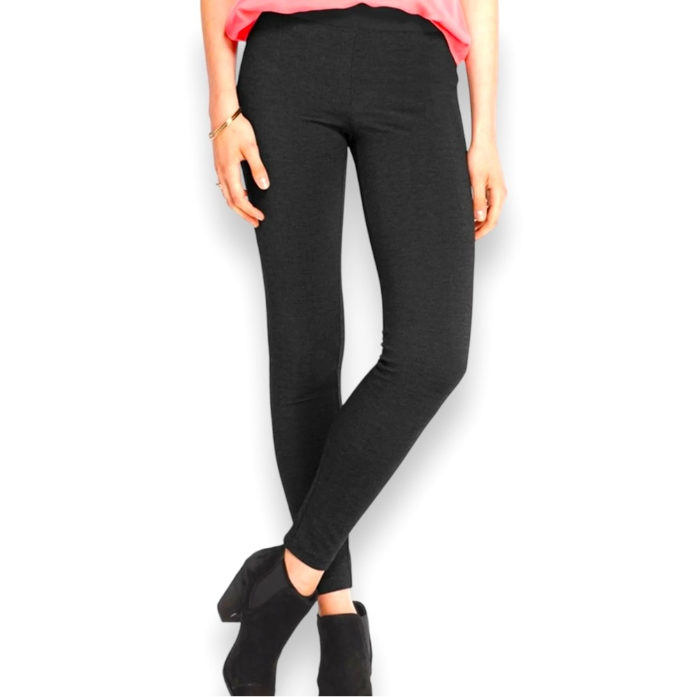 MAISON JULES Black Ponte Stretchy Skinny Crop Ankle Pants Pull-on Elastic Waist